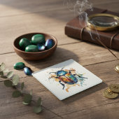 farbenfroher, lebendiger Schal in Aquarellfarben Glasuntersetzer