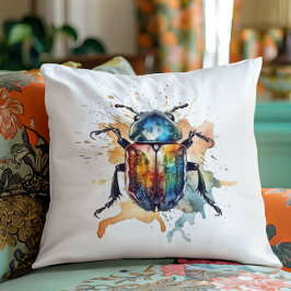 farbenfroher, lebendiger Schal in Aquarellfarben Kissen