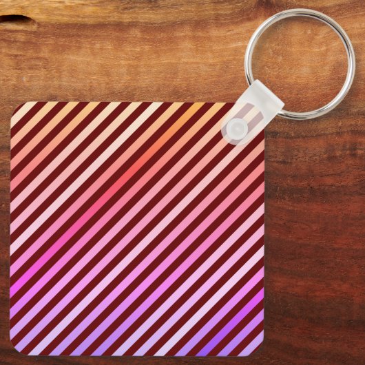 Farbenfroher, lebhafter Streifen Schlüsselanhänger (Rückseite)