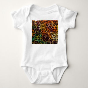 Farbenfroher Leopard: Abstrakte Vintage-Textur Baby Strampler