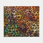 Farbenfroher Leopard: Abstrakte Vintage-Textur Fleecedecke (Vorderseite (Horizontal))