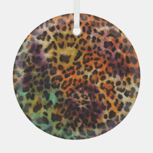 Farbenfroher Leopard: Abstrakte Vintage-Textur Ornament Aus Glas
