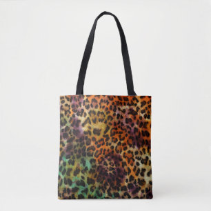 Farbenfroher Leopard: Abstrakte Vintage-Textur Tasche
