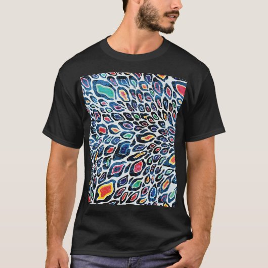Farbenfroher Leopard: Lebhafte Textur Print T-Shirt (Vorderseite)