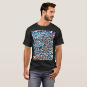 Farbenfroher Leopard: Lebhafte Textur Print T-Shirt (Vorne ganz)