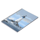 Farbenfroher Leuchtturm am Ozean Notizblock (Linke Seite)