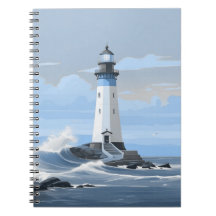 Farbenfroher Leuchtturm am Ozean