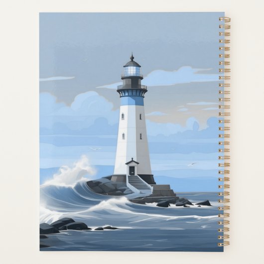 Farbenfroher Leuchtturm am Ozean Planer (Rückseite)