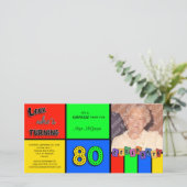 Farbenfroher Look, der 80 Geburtstag einlädt (Stehend Vorderseite)