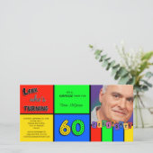 Farbenfroher Look Wen 60 Geburtstag einladen (Stehend Vorderseite)