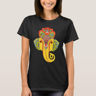 Farbenfroher Lord Ganesha Elephant Schöner Indisch T-Shirt