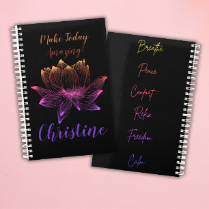 Farbenfroher Lotus-Mindfulness-Meditationsplaner Planer
