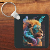 Farbenfroher Löwe - Liebe weiß keine Entfernung Schlüsselanhänger (Vorderseite)