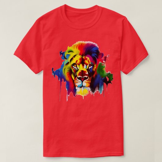 farbenfroher Löwe T-Shirt (Design vorne)