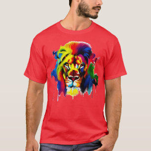 farbenfroher Löwe T-Shirt