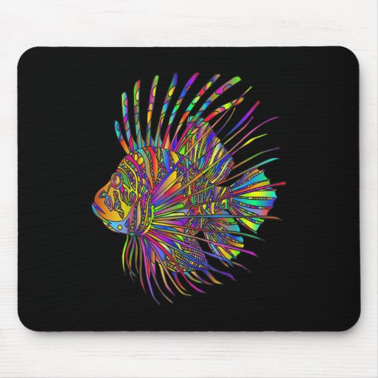 Farbenfroher Löwenfisch Löwen Fisch Mousepad (Vorne)