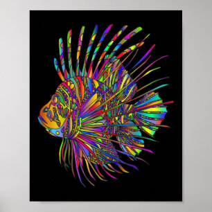 Farbenfroher Löwenfisch Löwen Fisch Poster