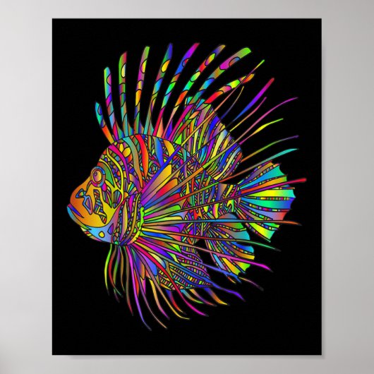 Farbenfroher Löwenfisch Löwen Fisch Poster (Vorne)