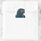 Farbenfroher Macaw Parrot Quadratischer Aufkleber (Tasche)