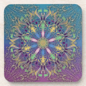 Farbenfroher Mandala Hard Plastic Untersetzer (Vorderseite)