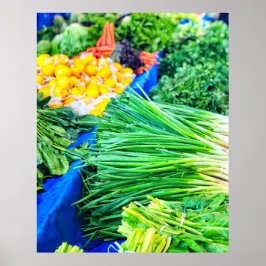 Farbenfroher Markt Frische Gemüse Küche Poster