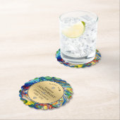 Farbenfroher Marmor 50. Goldhochzeit Untersetzer (Vor Ort)