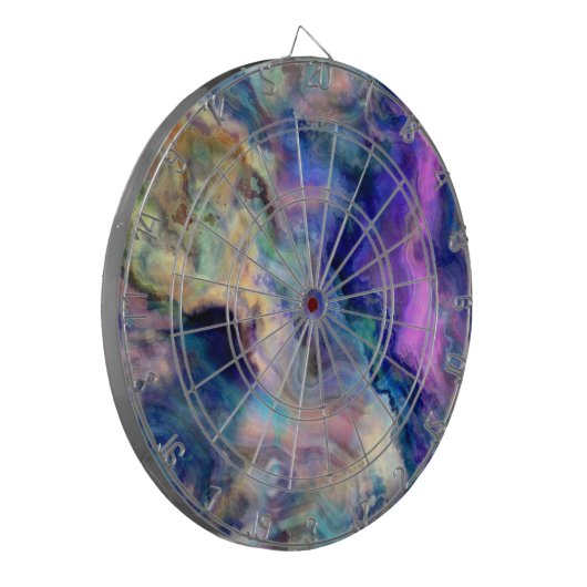 farbenfroher Marmor Dartscheibe (Vorderseite Links)