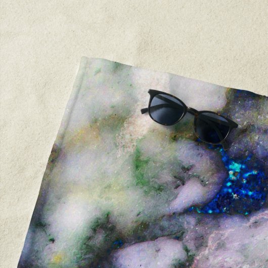Farbenfroher Marmor mit blauem Glitzer Strandtuch (Beispiel)