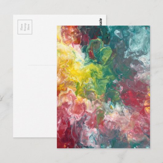 Farbenfroher Marmor Postkarte (Vorne/Hinten)