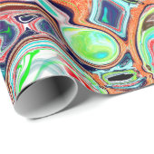 Farbenfroher Marmor Pour Paint Birthday Geschenkpapier (Rolleneckpunkt)