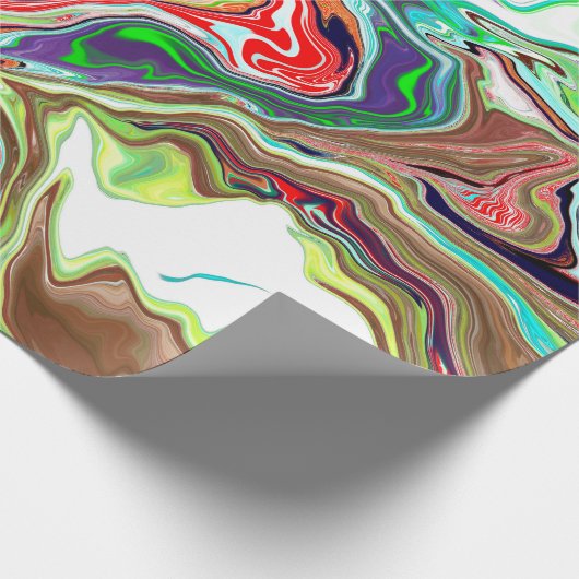 Farbenfroher Marmor Pour Paint Birthday Geschenkpapier (Ecke)
