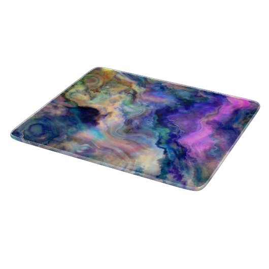 farbenfroher Marmor Schneidebrett (Ecke)