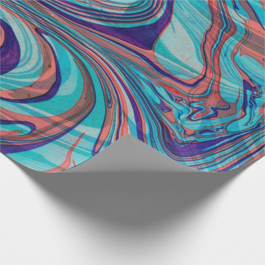 Farbenfroher marmorierter Wirbler Hintergrund Geschenkpapier (Ecke)