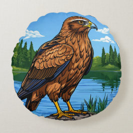Farbenfroher Marsh harrier Bird Rundes Kissen