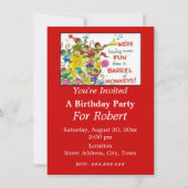 Farbenfroher mehr Spaß als Barrel der Affen Geburt Einladung (Vorderseite)