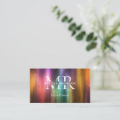 Farbenfroher metallischer Glitter-QR-Code und Mono Visitenkarte (Stehend Vorderseite)
