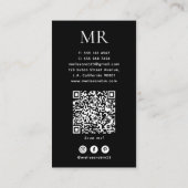 Farbenfroher metallischer Glitter-QR-Code und Mono Visitenkarte (Rückseite)