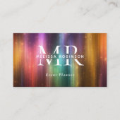 Farbenfroher metallischer Glitter-QR-Code und Mono Visitenkarte (Vorderseite)