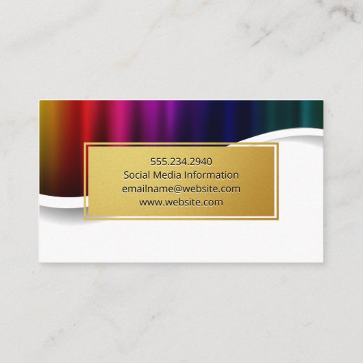 Farbenfroher metallischer Hintergrund Visitenkarte (Rückseite)