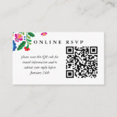 Farbenfroher mexikanischer UAWG QR-Code für Hochze Begleitkarte (Vorderseite)