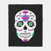 Farbenfroher mexikanischer Zuckerschädel Fleecedecke (Vorderseite)