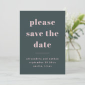 Farbenfroher Minimalismus | Charcoal Blue Foto Bac Save The Date (Stehend Vorderseite)