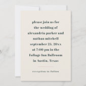 Farbenfroher Minimalismus | Kohle und Creme Einladung (Vorderseite)