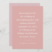 Farbenfroher Minimalismus | Modernes Rosa Einladung (Vorne/Hinten)