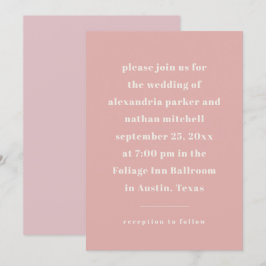 Farbenfroher Minimalismus | Modernes Rosa Einladung