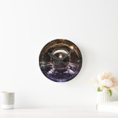 Farbenfroher moderner Astronaut im All Runde Wanduhr (Zuhause)