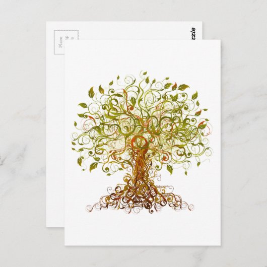 Farbenfroher moderner Baum 13 Postkarte (Vorne/Hinten)