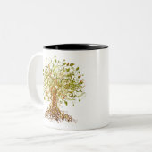 Farbenfroher moderner Baum 13 Zweifarbige Tasse (Vorderseite Links)