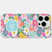 Farbenfroher moderner Garten monogrammiert Case-Mate iPhone Hülle (Rückseite (Horizontal))