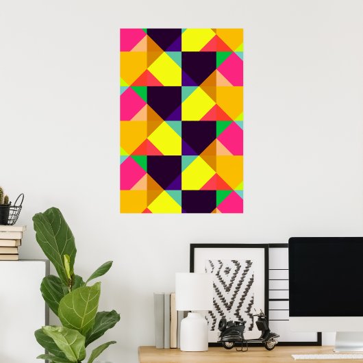 Farbenfroher moderner geometrischer abstrakter Pos Poster (Heimbüro)